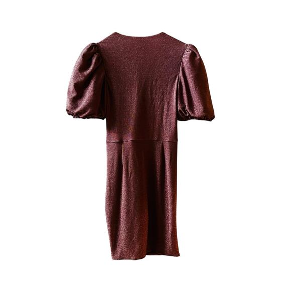 Saylor Deb Glittery Short Sleeve Side Tie Dress Size S Small - Picture 3 of 8